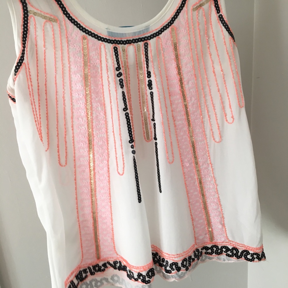 Cute shear shirt with fun beading